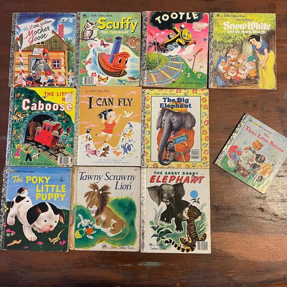 A Little Golden Book Collection Mixed Lot of 11 Books Lion Elephant Puppy - Picture 1 of 8